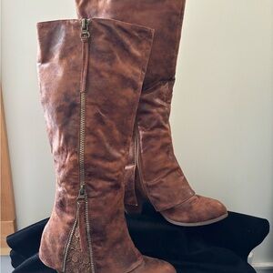 Stylish Tan Over the Knee Boots